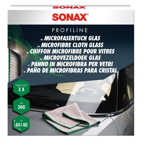 Sonax Profiline mikroszálas üvegtisztító 40x40cm kendő 3db-os csomag