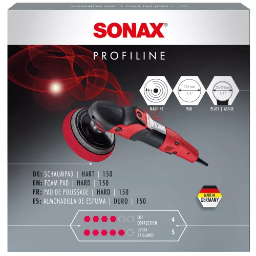 Sonax SchaumPad hart Polírozó szivacs piros kemény 150mm (rotációs)