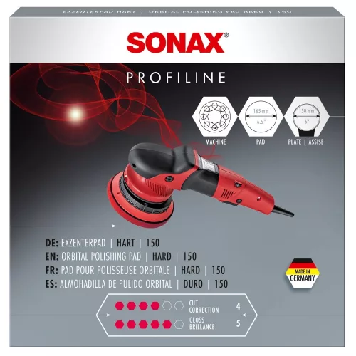 Sonax ExzenterPad hart Polírozó szivacs piros kemény 150mm (excenteres)