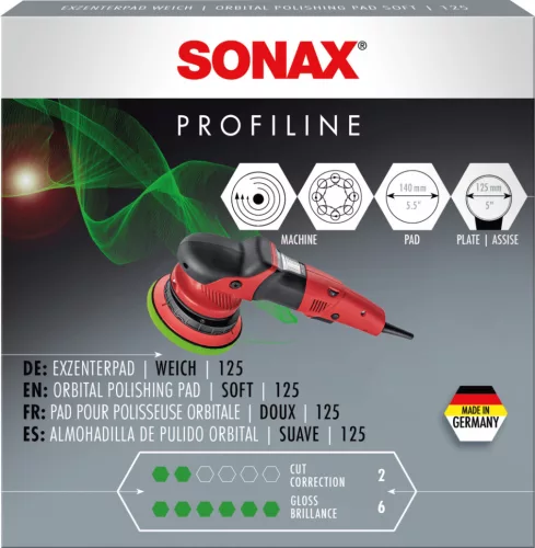 Sonax Profiline ExzenterPad Polírozó szivacs világoszöld, puha 125mm (excenteres)