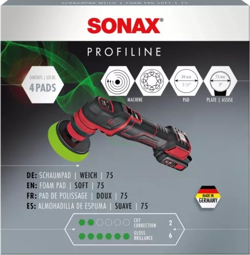 Sonax Profiline ExzenterPad Polírozó szivacs világoszöld, puha 75mm (excenteres)