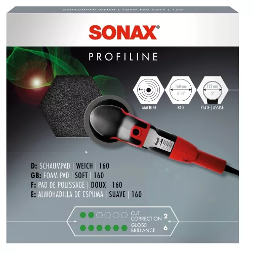 Sonax SchaumPad Weich Polírozó szivacs szürke szuper puha finomságú 160mm