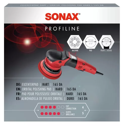 Sonax ExzenterPad hart Polírozó szivacs piros kemény 165mm (excenteres)