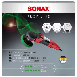   Sonax ExzenterPad medium Polírozó szivacs zöld közepes keménységű 143mm (excenteres)