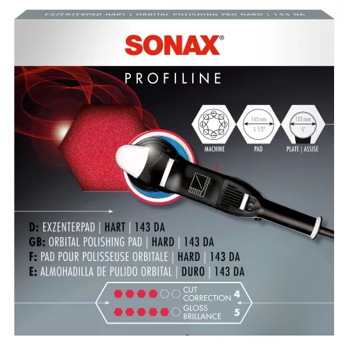 Sonax ExzenterPad hart Polírozó szivacs piros kemény 143mm (excenteres)