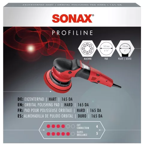 Sonax ExzenterPad hart Polírozó szivacs piros kemény 165mm (excenteres)
