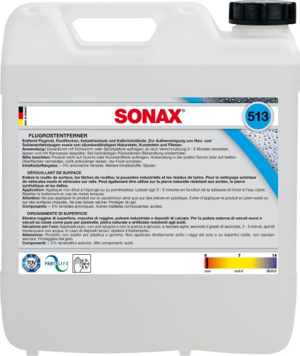 Sonax 513 Repülőrozsda eltávolító - savbázisú ipari tisztószer 10L